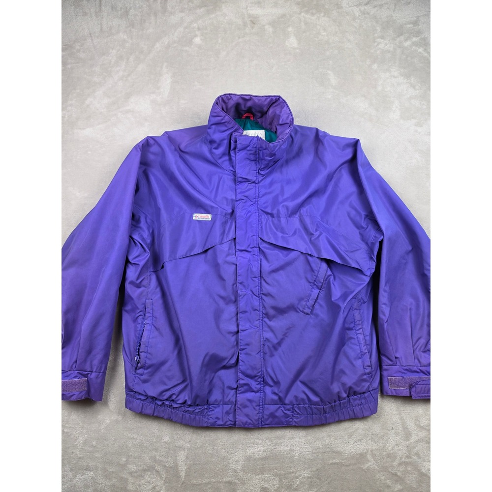Vintage Columbia Windbreaker Jacket Mens L Purple Radial Sleeve Whirlibird 90s